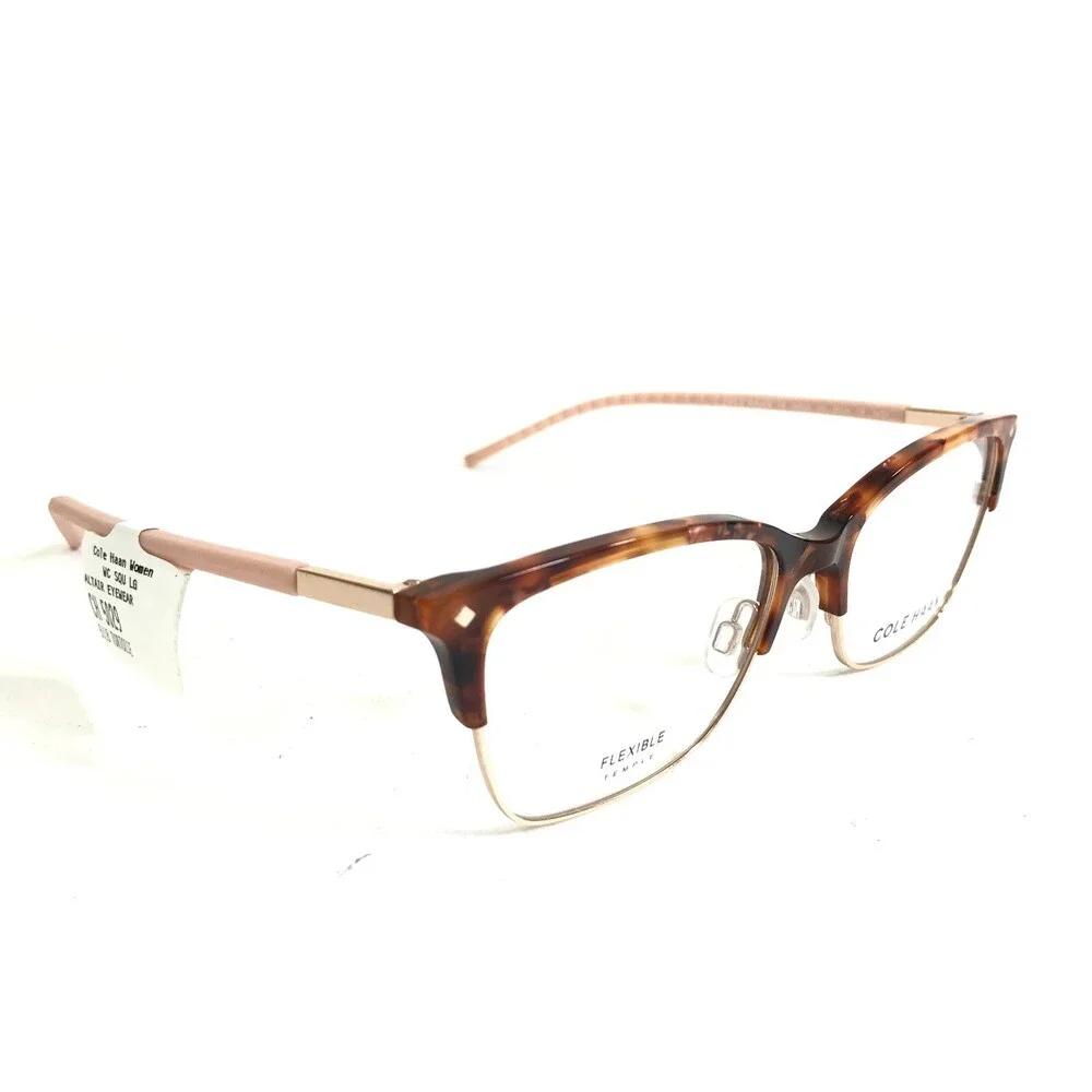 Cole Haan Eyeglasses Frames CH5029 239 Pink Tortoise Gold Cat Eye 53-18-135